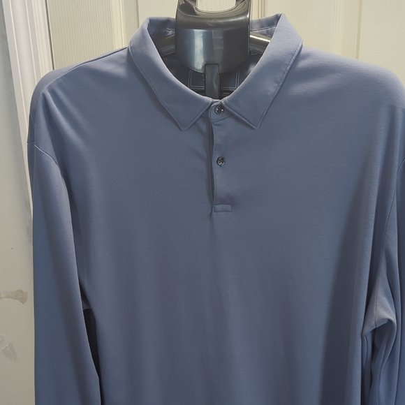 Charles Tyrwhitt Long Sleeve Steel Blue Polo - Picture 1 of 3